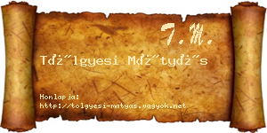 Tölgyesi Mátyás névjegykártya