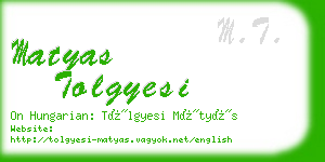 matyas tolgyesi business card